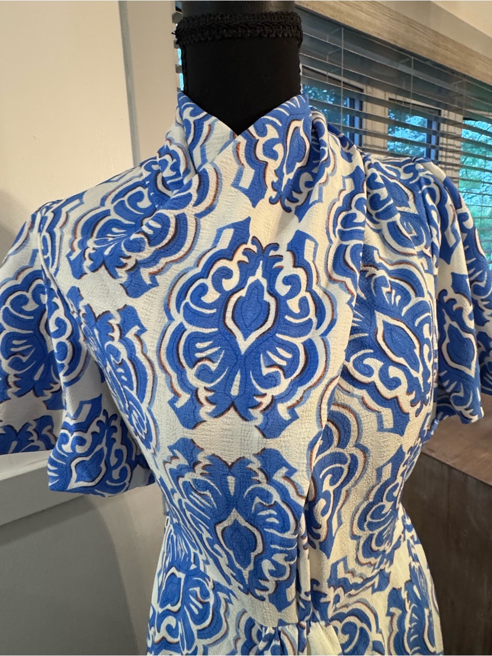 entro Blue and White Printed Maxi Dress - Picture 2 of 11